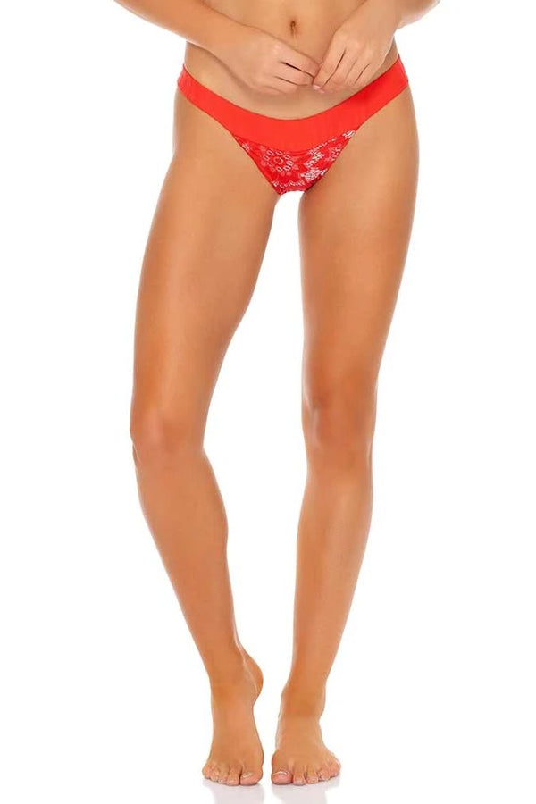 Luli Fama Corazon De Seda SCARLET REVERSIBLE BANDED MODERATE BOTTOM