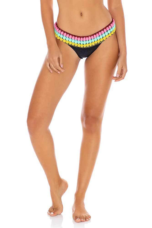 Luli Fama Night Lights POMPOM TRIM BANDED MODERATE BOTTOM