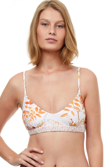 Gottex Luma Vivid Koyo Orange & White Bralette Bikini Top