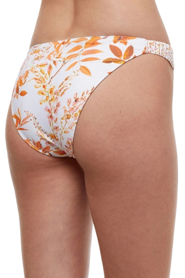 Gottex Luma Vivid Koyo Orange & White Side Tab Triangle Bikini Bottom