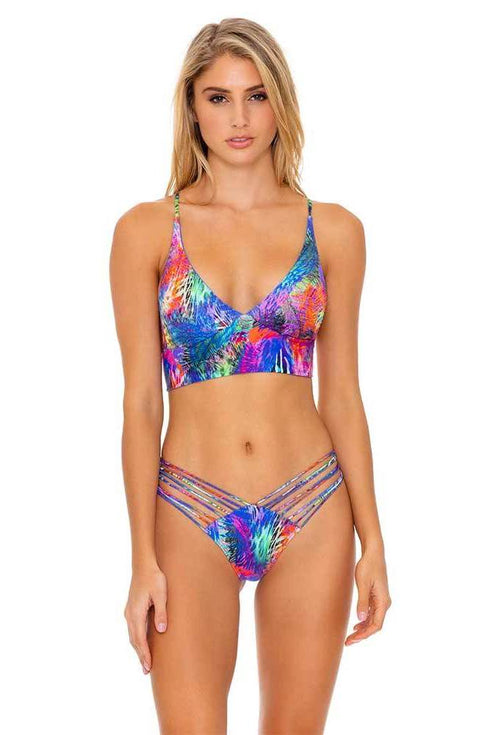 Luli Fama Isla Holbox STRAPPY RUCHED BRAZILIAN BOTTOM