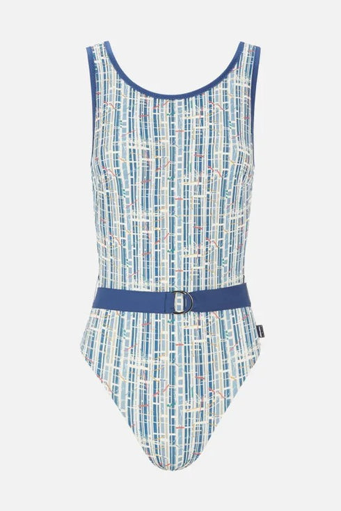 Shan Classique Belted high-neck one-piece