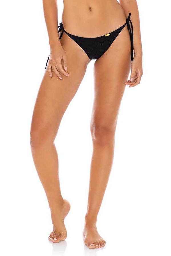 Luli Fama Night Lights POMPOM TRIM RUCHED BRAZILIAN TIE SIDE BOTTOM