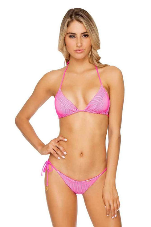Luli Fama Barbie In Miami Wavey Ruched Back Brazilian Tie Side Bottom