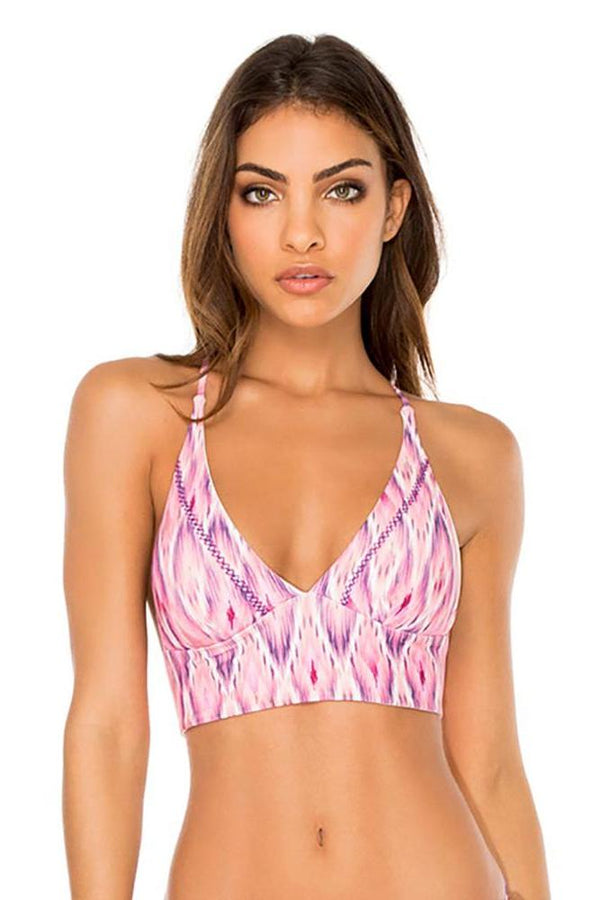 Luli Fama Cadiz Reversible Halter Cross Back Bustier Top