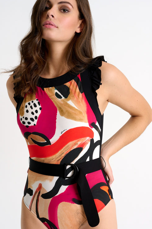 Shan Fashion Elegant high-neck one-piece