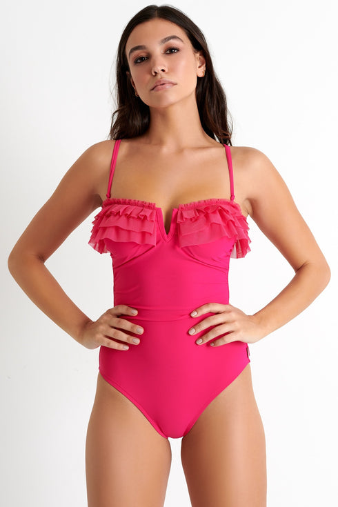 Shan Mia Mesh bandeau style one-piece