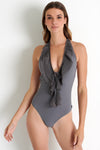 Shan Mia Plunging mesh one-piece