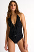 Shan Mia Plunging mesh one-piece