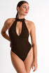 Shan Intemporel Plunging high neck one-piece