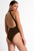 Shan Intemporel Plunging high neck one-piece