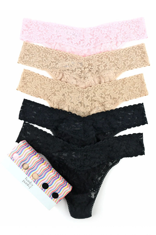 Hanky Panky 5 Pack Signature Lace® Original Rise Thongs