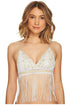 Luli Fama Muchachita Linda Cross Over Fringe Bra Top With Adjustable Back
