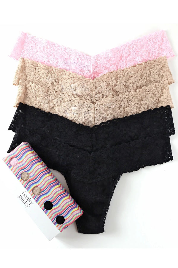 Hanky Panky 5 Pack Signature Lace® Low Rise Thongs