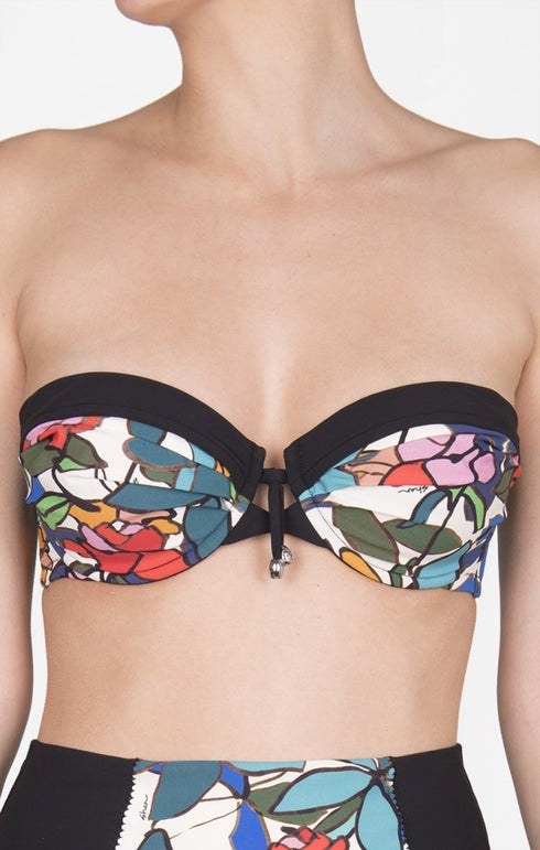 Shan Mosaic Bandeau Removable straps bikini top