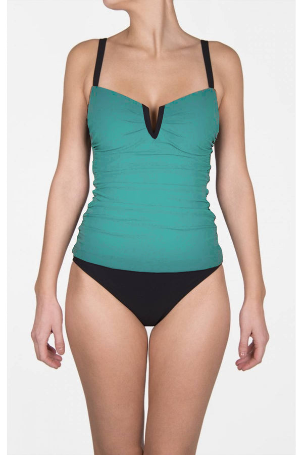 Shan Mosaic Side gathering tankini top