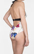 Shan Pop Art Classic plunging V neck one piece