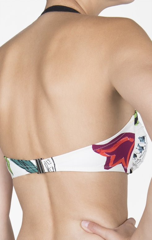 Shan Pop Art Underwire bandeau bikini top