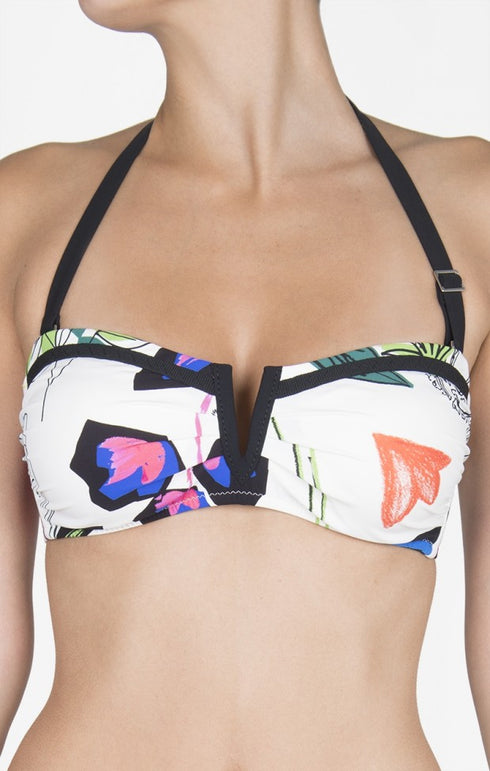 Shan Pop Art Underwire bandeau bikini top