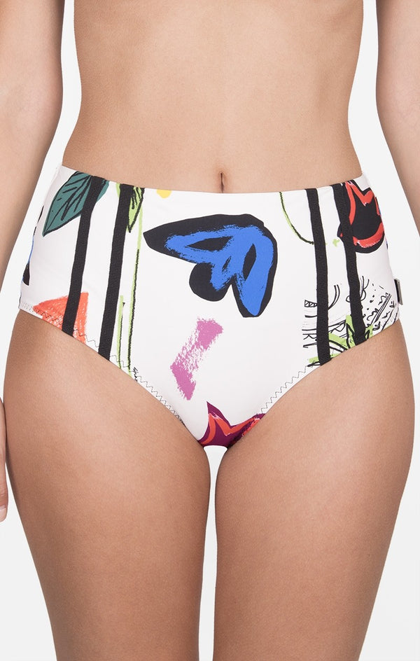 Shan Pop Art Full coverage high waist bikini bottom