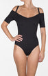 Shan Techno-graph Boat neckline open back one piece