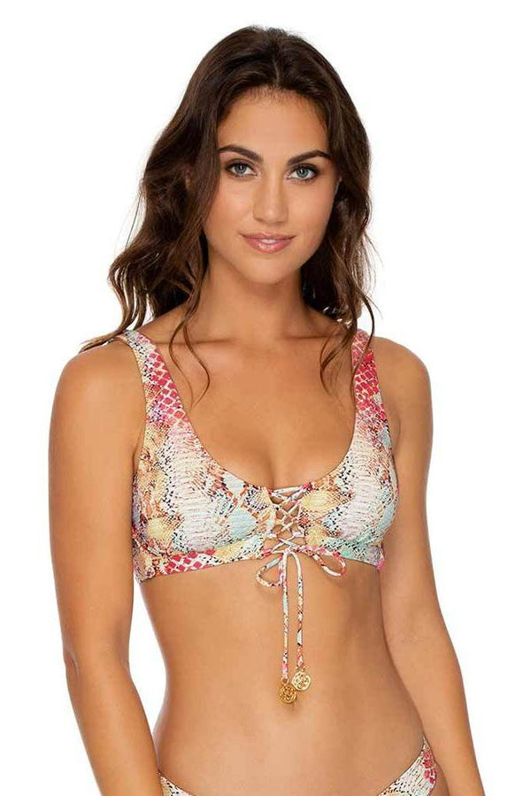 Luli Fama Smoke Show LACED UP BRALETTE