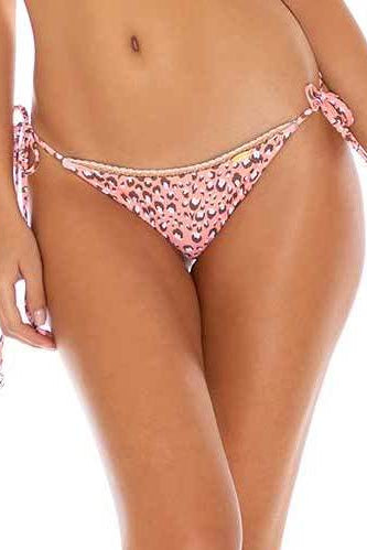 Luli Fama Baby Jungle WEAVED TRIM RUCHED BRAZILIAN TIE SIDE BOTTOM