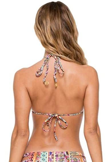 Luli Fama My Way Zig Zag Knotted Cut Out Triangle Top