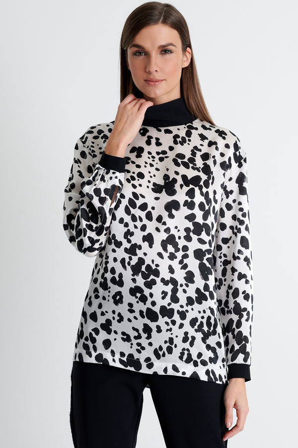 Shan Anita Mock neck silk blouse