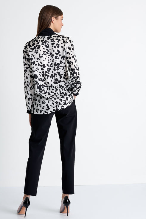 Shan Anita Mock neck silk blouse