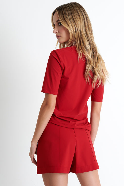 Shan Diana Short sleeve mock neck shirt