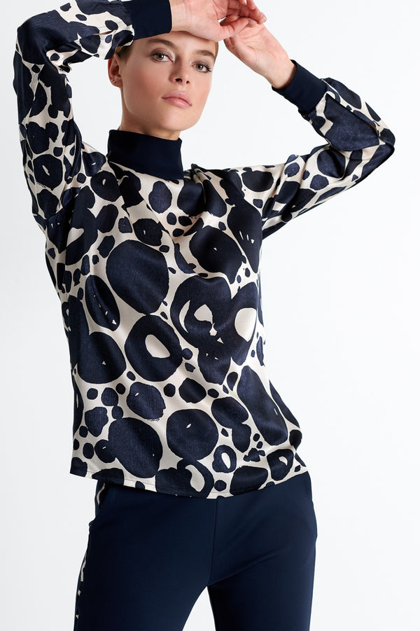 Shan Lea Mock neck silk blouse