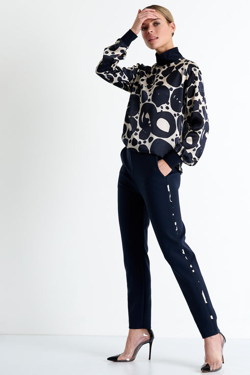 Shan Lea Mock neck silk blouse