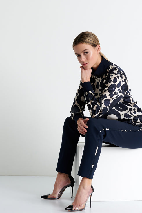 Shan Lea Mock neck silk blouse