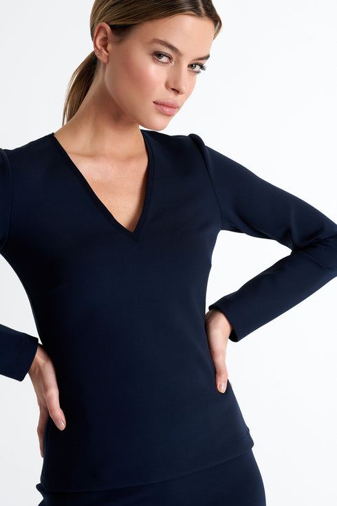 Shan Kate Long sleeve V-neck shirt