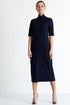 Shan Margot Short sleeve mock neck midi WOOL dress