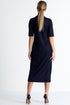 Shan Margot Short sleeve mock neck midi WOOL dress