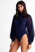 Shan Livia Mesh puff sleeve bodysuit