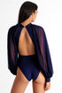 Shan Livia Mesh puff sleeve bodysuit