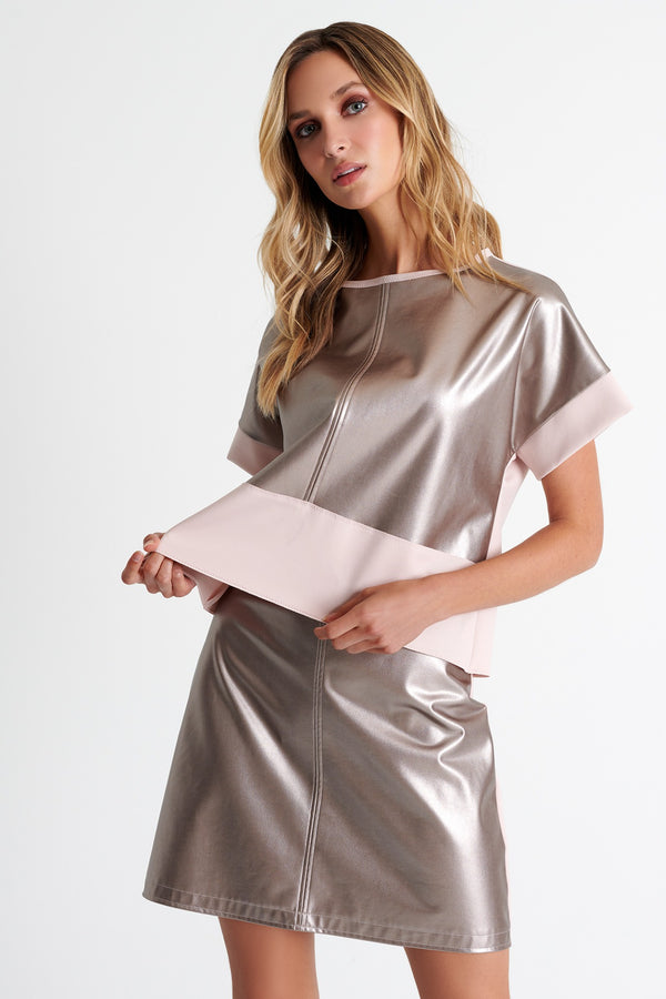 Shan Eva Vegan leather mini skirt