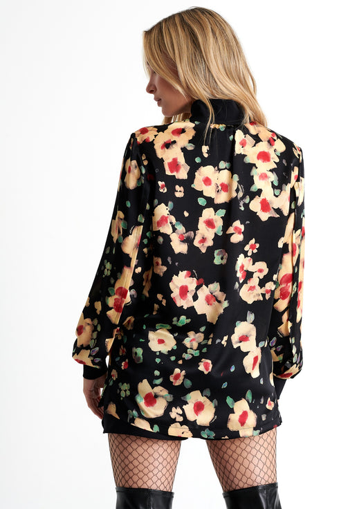 Shan Soie Mock neck silk blouse