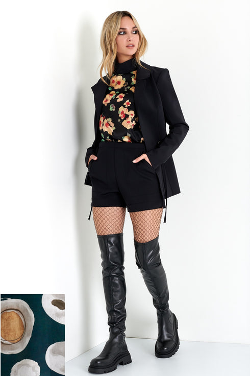 Shan Soie Mock neck silk blouse