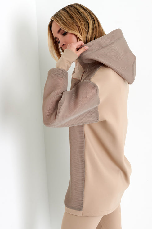 Shan Sofia Hooded mesh sweatshirt