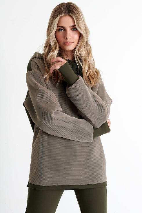 Shan Sofia Hooded mesh sweatshirt