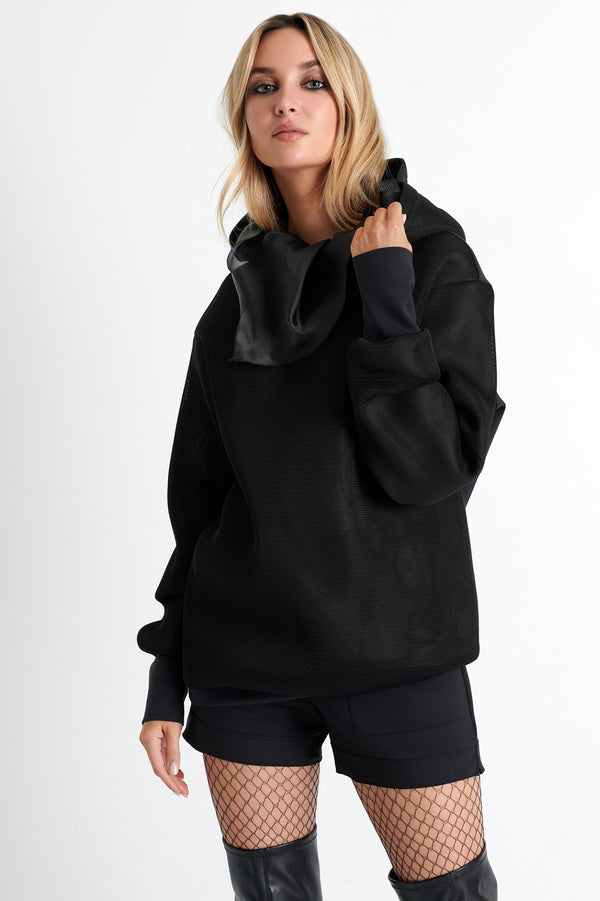 Shan Sofia Hooded mesh sweatshirt