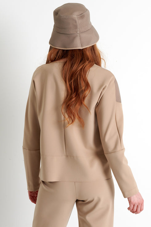 Shan Sofia 3D mesh and 3D jersey long sleeve top