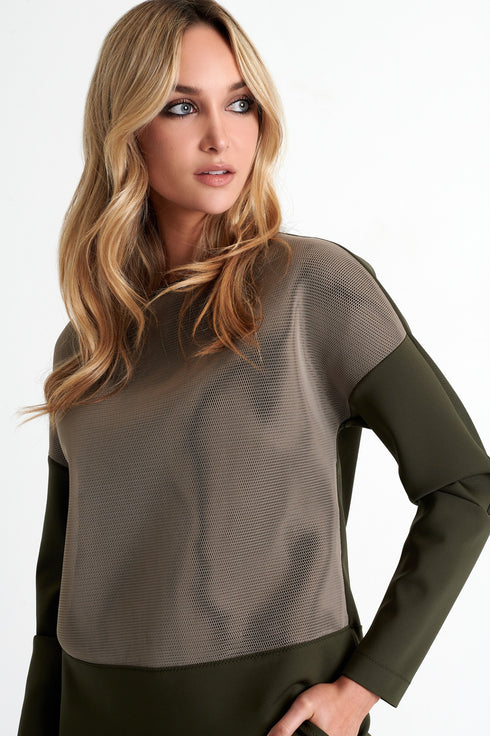 Shan Sofia 3D Mesh and 3D jersey long sleeve top