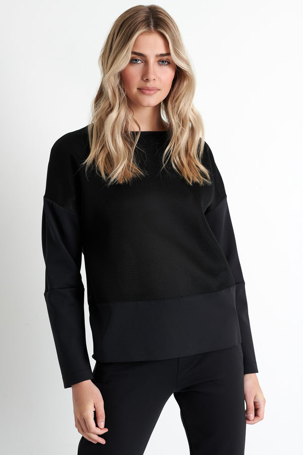 Shan Sofia 3D Mesh and 3D jersey long sleeve top