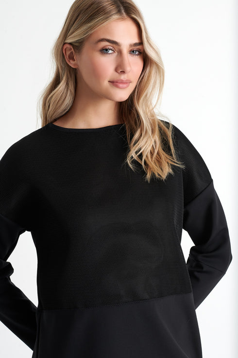 Shan Sofia Long 3D mesh and 3D jersey top