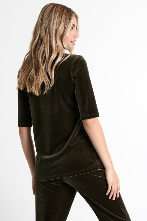 Shan Scarlett Classic velvet shirt